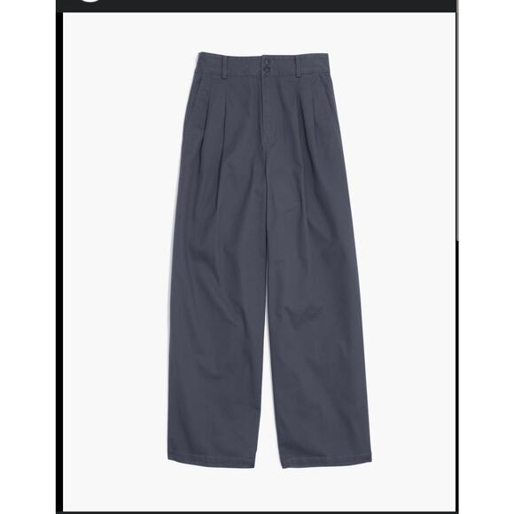 Madewell Black Pleated Wide Leg Linen Blend Pants Size 4P NWT - Picture 1 of 11